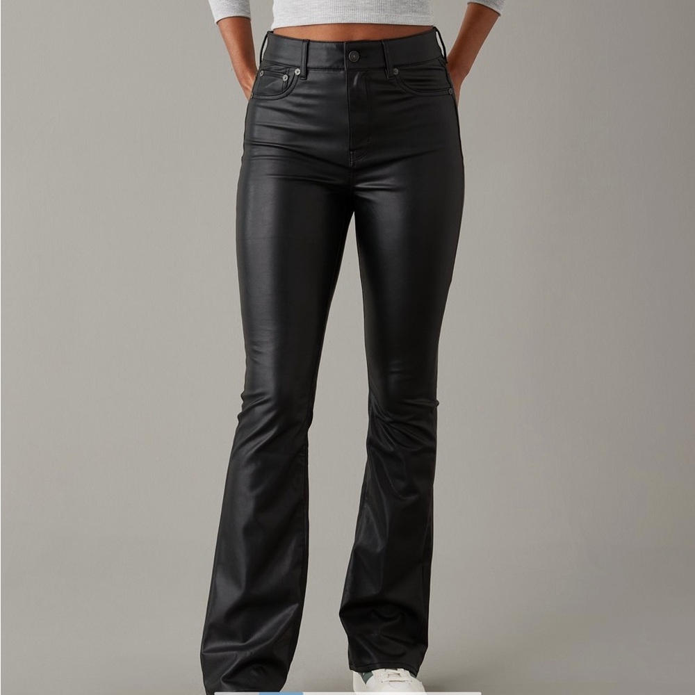 American Eagle Flare Leather Pants